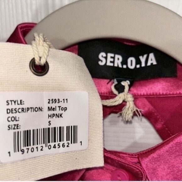 Ser.o.ya Hot Pink Button Down Shirt (Size Small) - Picture 8 of 11